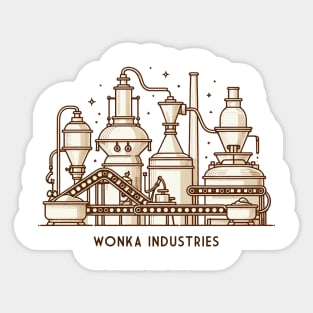 Chocolate Wonderland - Minimalist Line Art of a Chocolate Factory Sticker